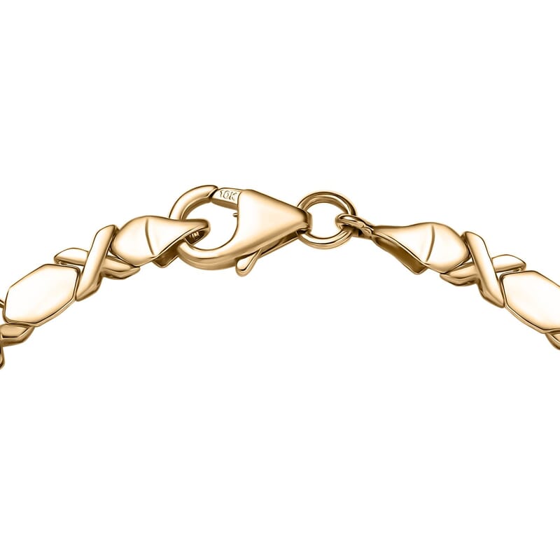 Luxoro Hugs and Kisses Bracelet in 10K Yellow Gold (7.25 In) 5.40 Grams