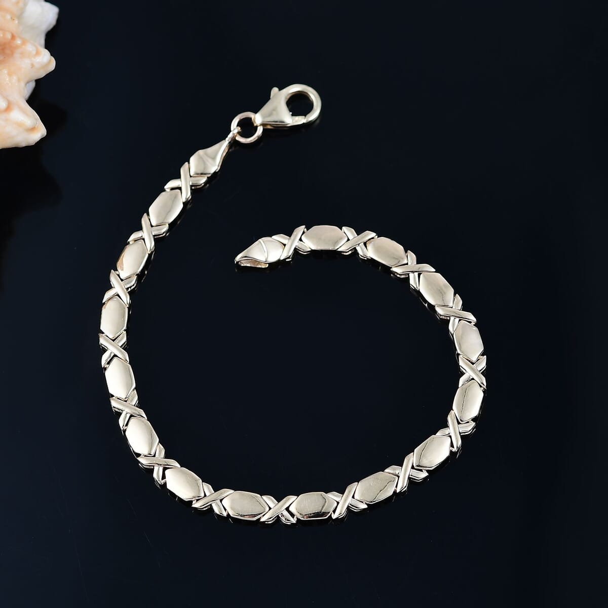 10K Yellow Gold Hugs and Kisses Bracelet (6.50 In) 4.85 Grams image number 1