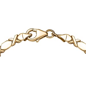 Luxoro 10K Yellow Gold Hugs and Kisses Bracelet (6.50 In) 4.85 Grams