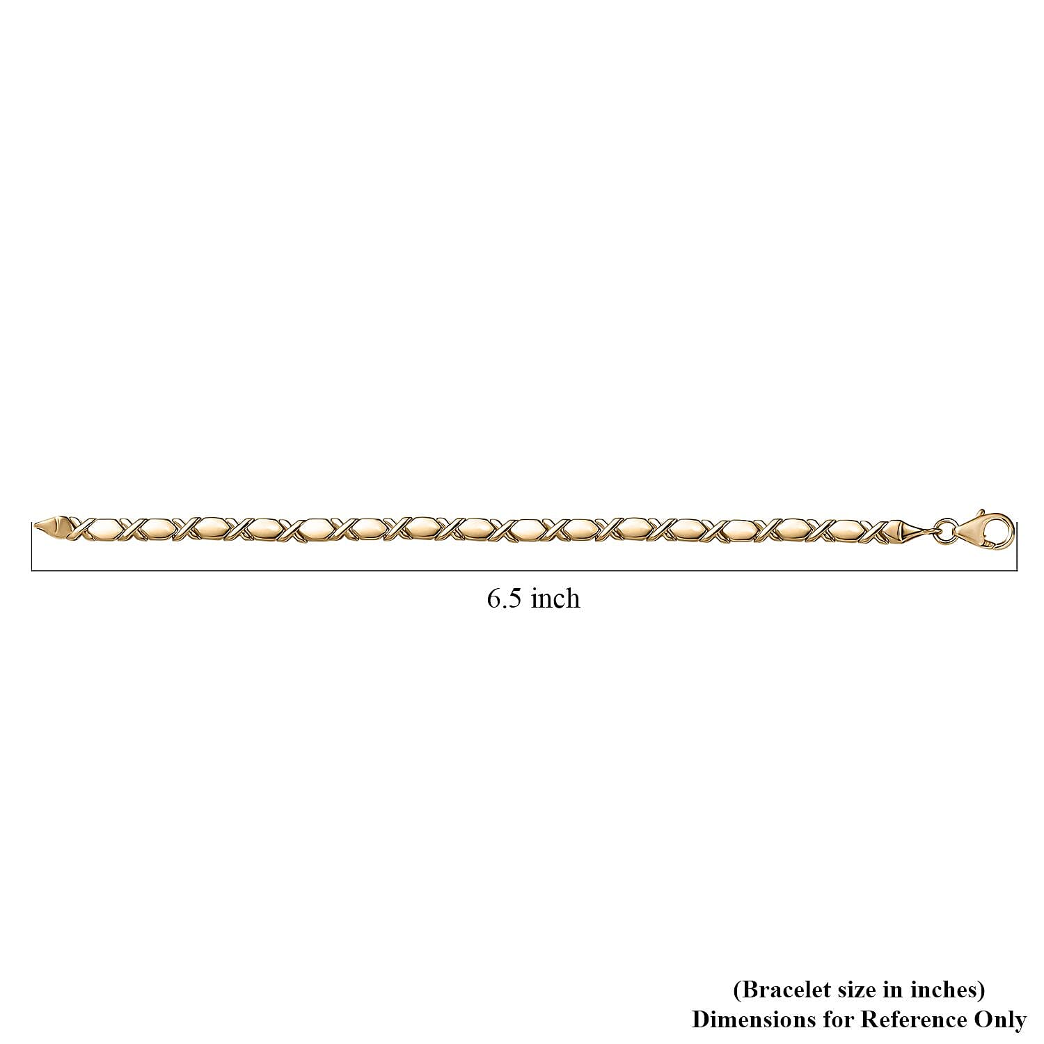 Luxoro 10K Yellow Gold Hugs and Kisses Bracelet (6.50 In) 4.85 Grams