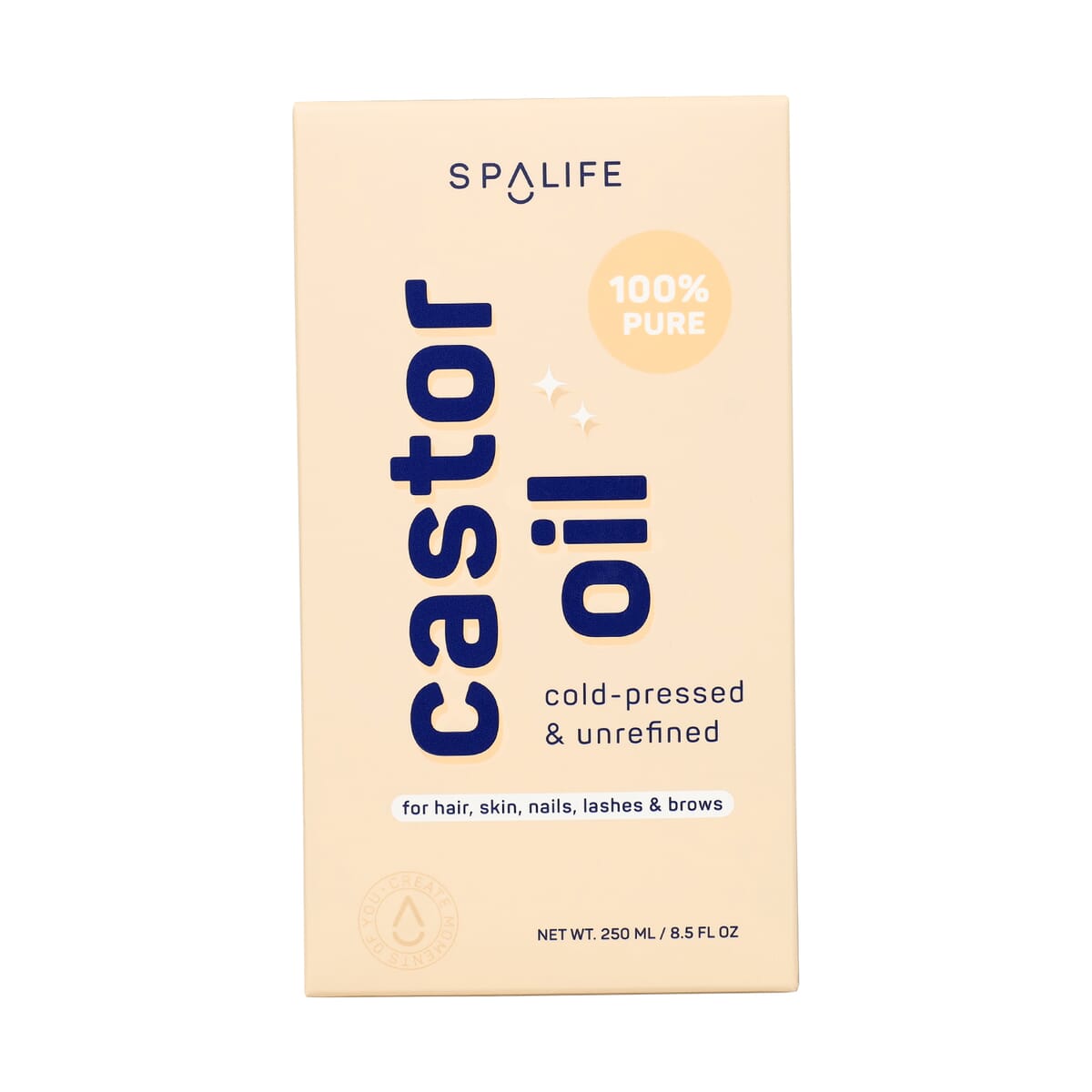 SpaLife Multi-Purpose Castor Oil Serum - Peach Bottle with Pump image number 1