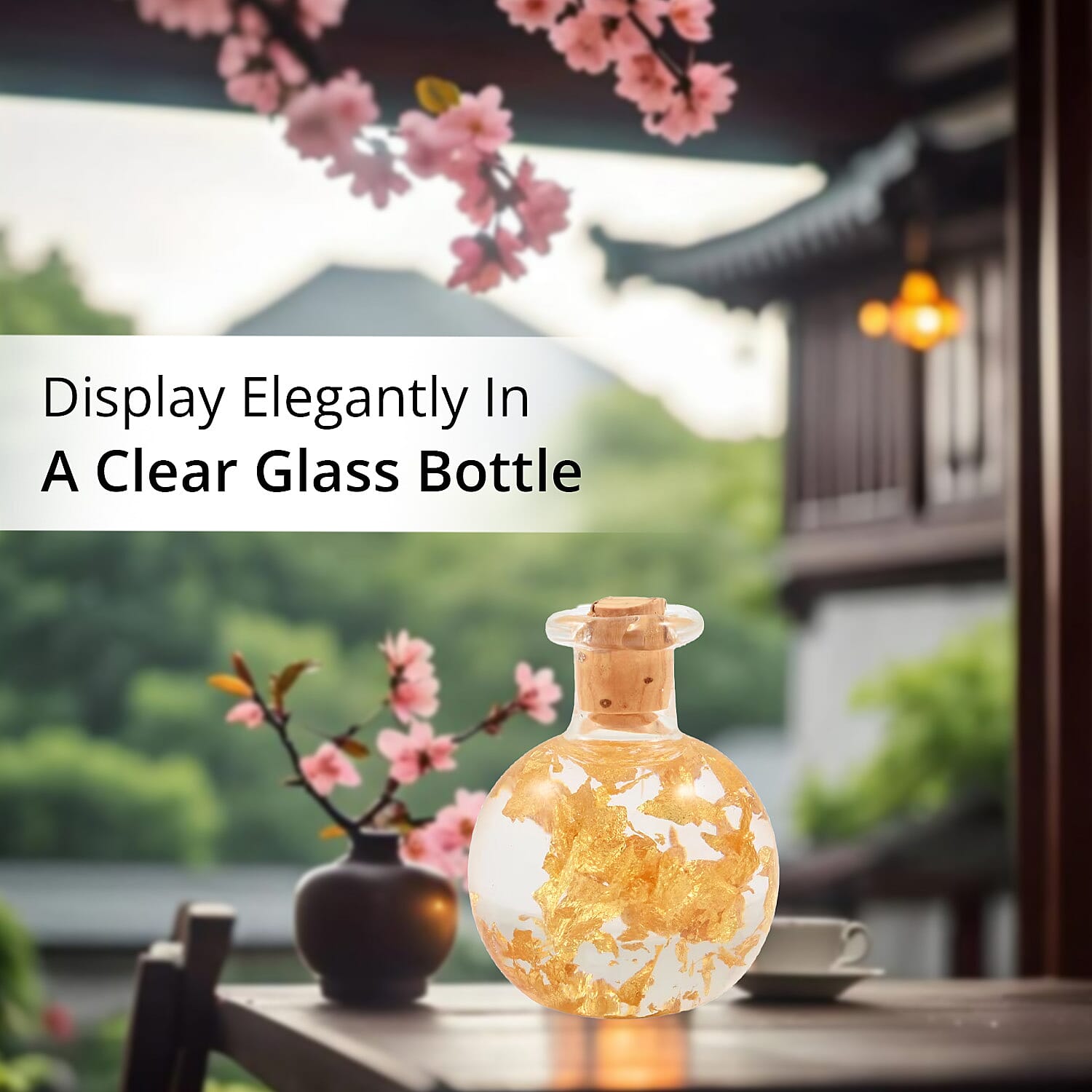22K Gold Fortuna Flakes in Glass Bottle Handmade in Spain