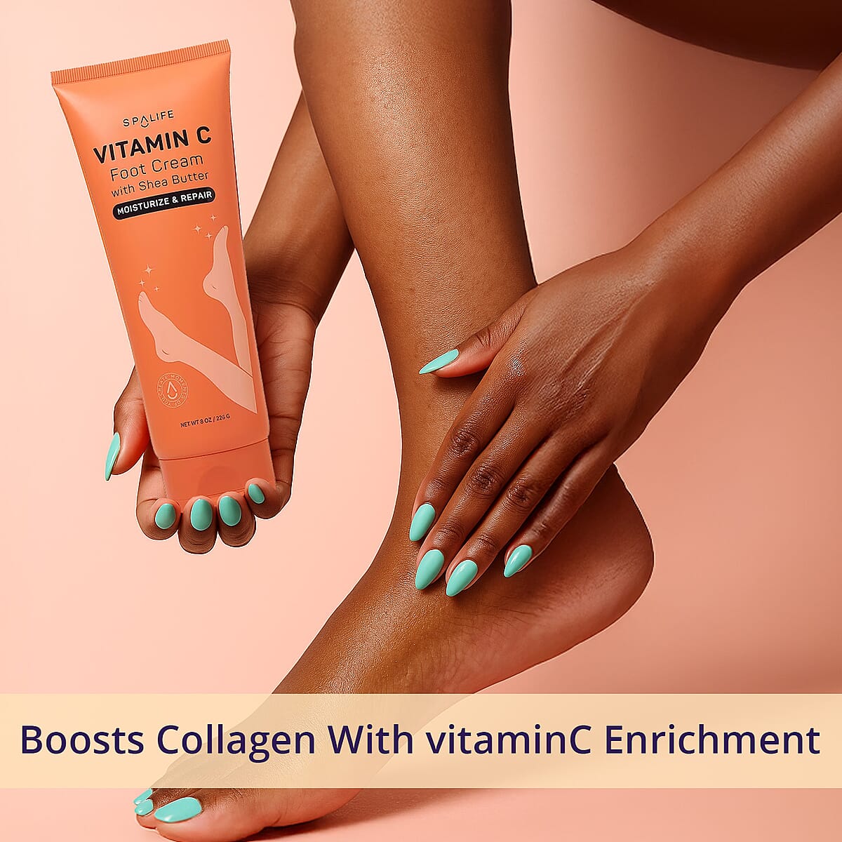 SpaLife Vitamin C Moisturizing Foot Cream & Brown Sugar Scrub - Duo Pack image number 1