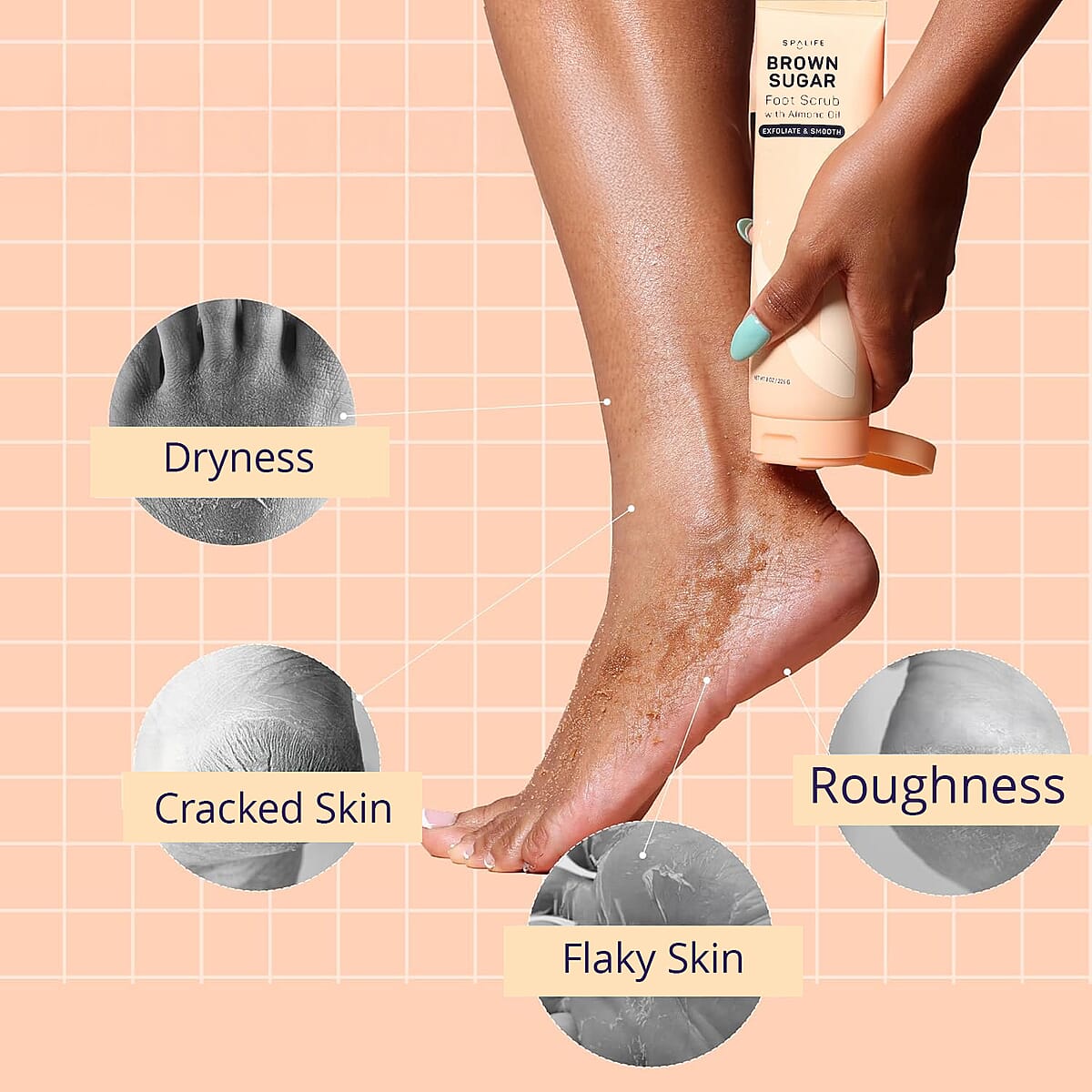 SpaLife Vitamin C Moisturizing Foot Cream & Brown Sugar Scrub - Duo Pack image number 3