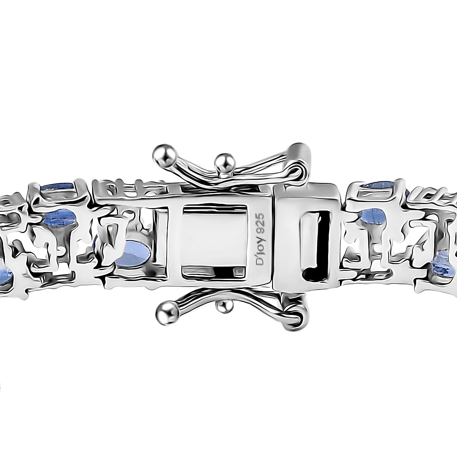 D'Joy Kashmir Kyanite and White Zircon 11.50 ctw Celestial Symphony Bracelet in Rhodium Over Sterling Silver (6.50 In)