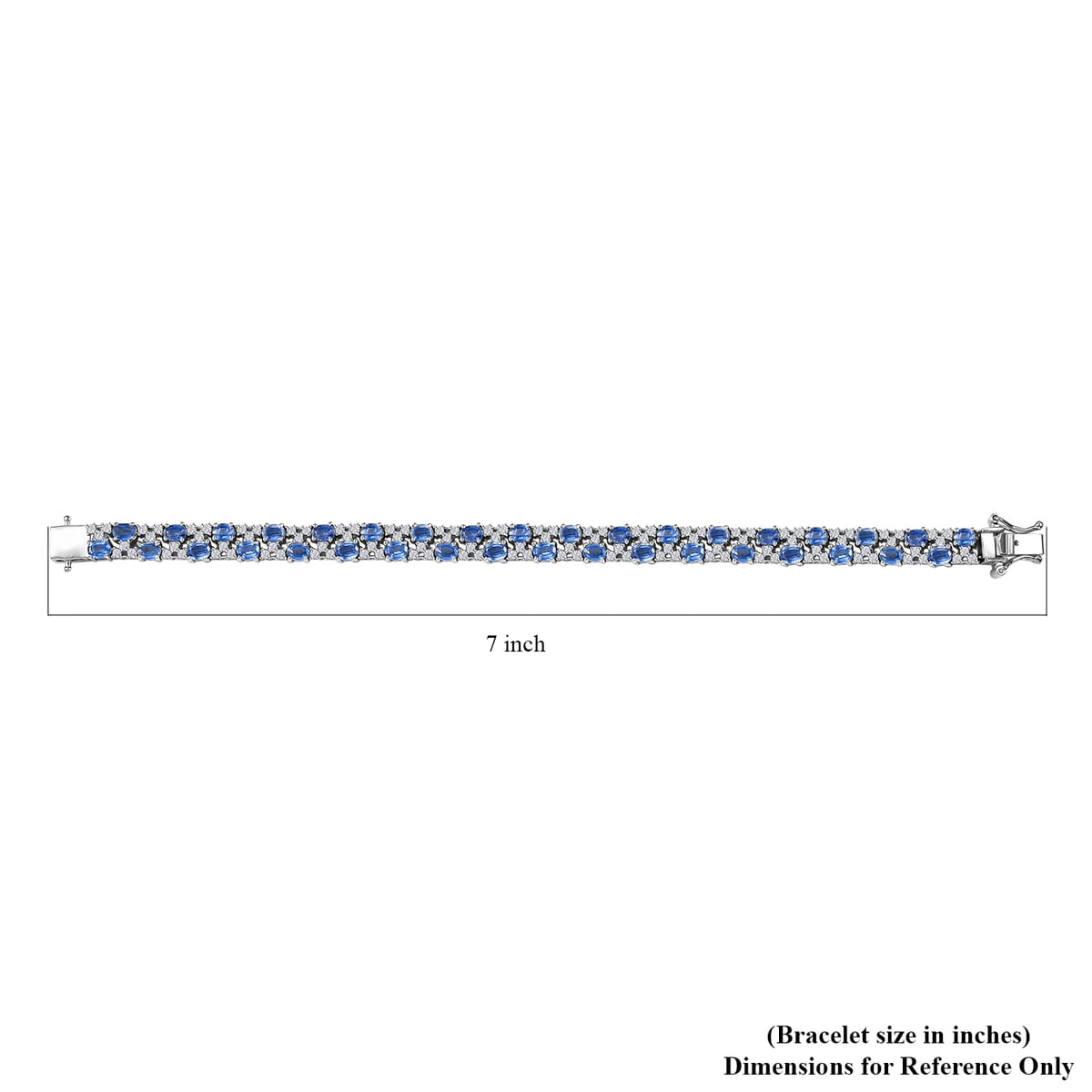 D'Joy Kashmir Kyanite and White Zircon 11.50 ctw Celestial Symphony Bracelet in Rhodium Over Sterling Silver (6.50 In) image number 4