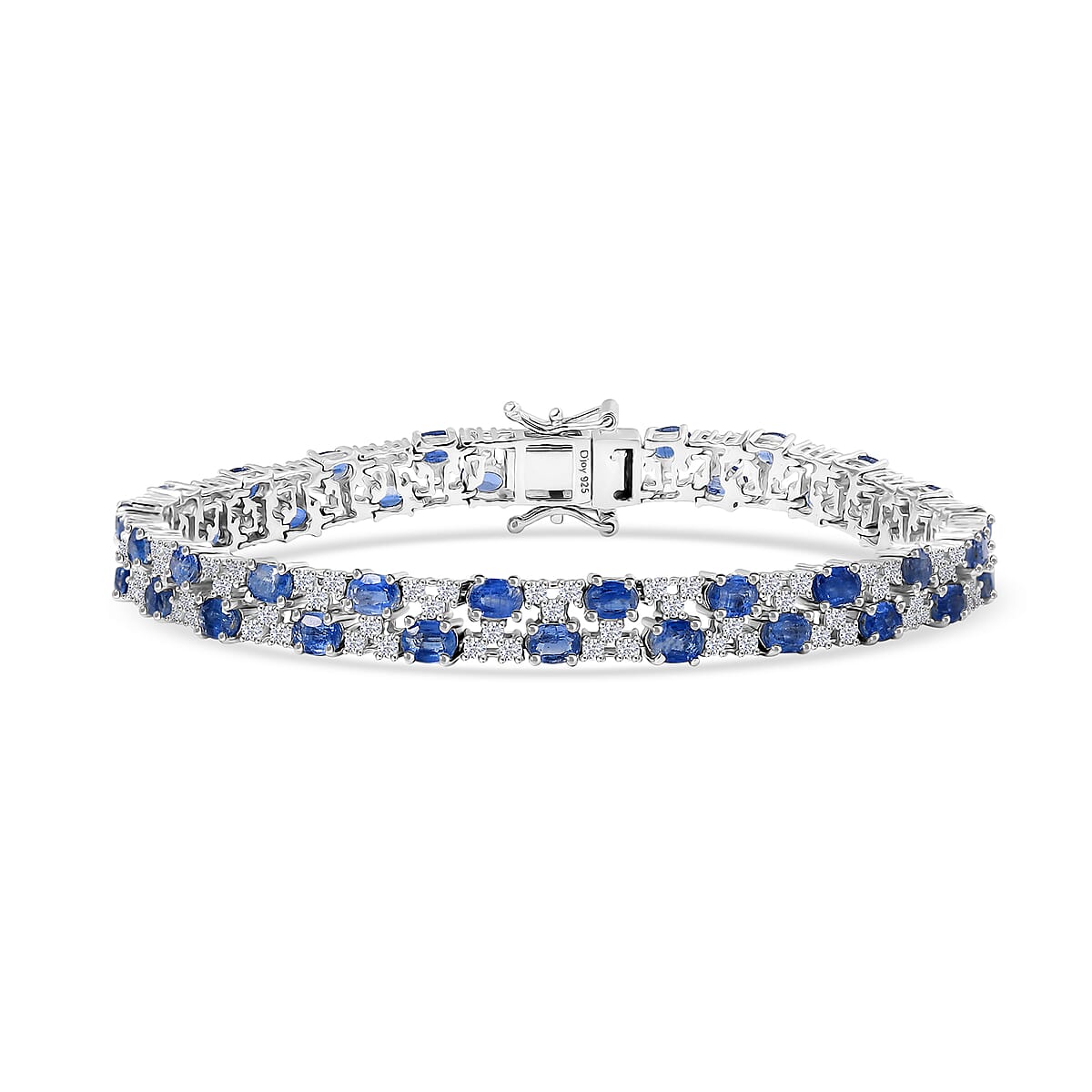 D'Joy Kashmir Kyanite and White Zircon 12.80 ctw Celestial Symphony Bracelet in Rhodium Over Sterling Silver (7.25 In) image number 0