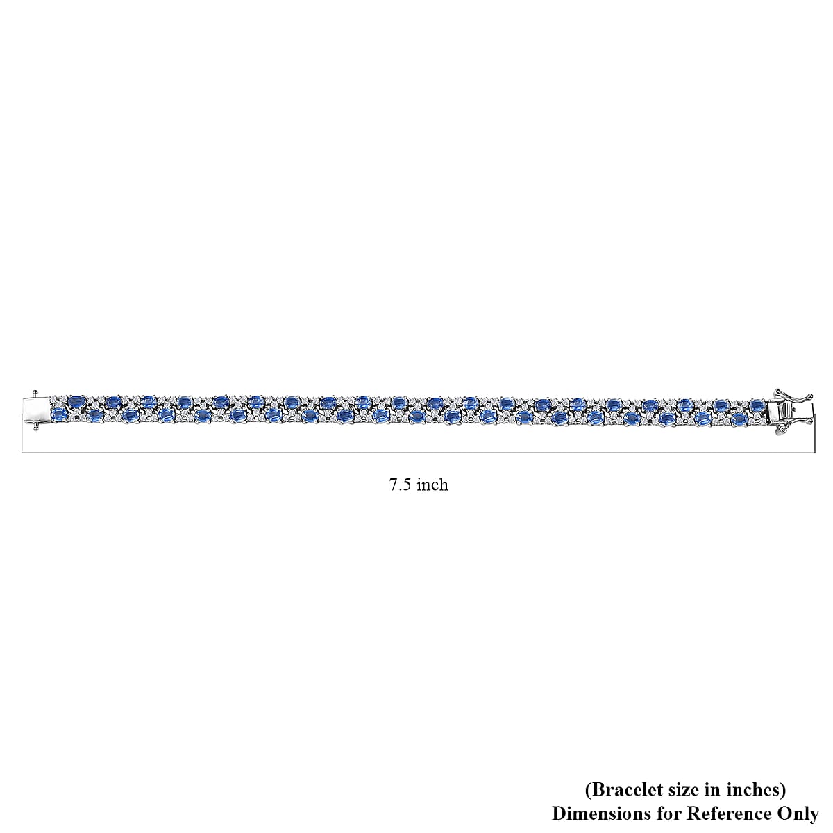 D'Joy Kashmir Kyanite and White Zircon 12.80 ctw Celestial Symphony Bracelet in Rhodium Over Sterling Silver (7.25 In) image number 4