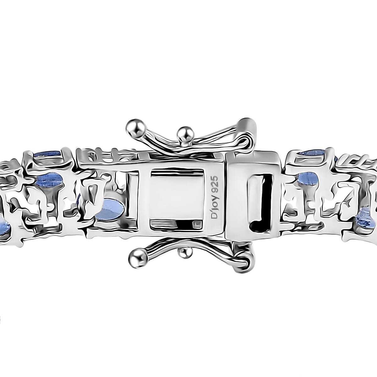 D'Joy Kashmir Kyanite and White Zircon 14.00 ctw Celestial Symphony Bracelet in Rhodium Over Sterling Silver (8.00 In) image number 3