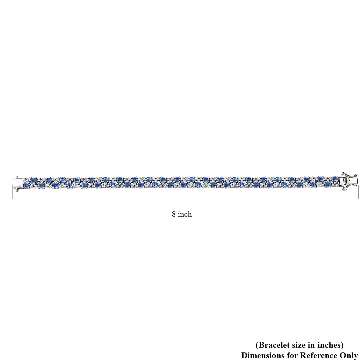 D'Joy Kashmir Kyanite and White Zircon 14.00 ctw Celestial Symphony Bracelet in Rhodium Over Sterling Silver (8.00 In) image number 4
