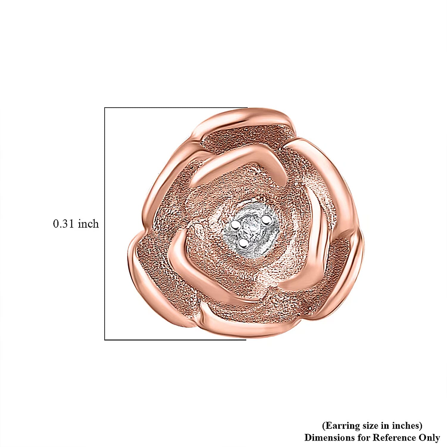 Luxuriant Lab Grown Diamond (VS) Accent Floral Stud Earrings in 18K Rose Gold Over Sterling Silver (Del. In 10-12 Days)