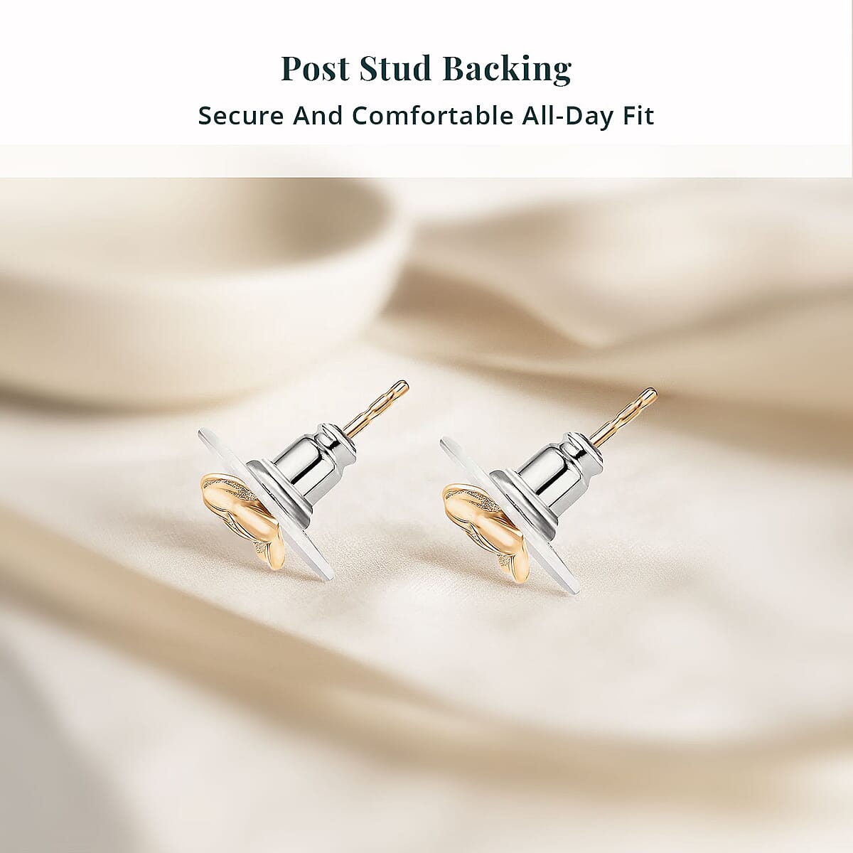 Luxuriant Lab Grown Diamond VS 0.10 ctw Floral Stud Earrings in 18K YG Over Sterling Silver (Del. in 10-12 Days) image number 5