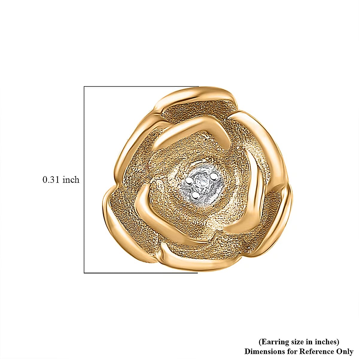 Luxuriant Lab Grown Diamond VS 0.10 ctw Floral Stud Earrings in 18K YG Over Sterling Silver (Del. in 10-12 Days) image number 6