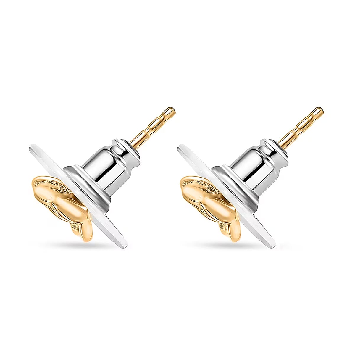 Luxuriant Lab Grown Diamond VS 0.10 ctw Floral Stud Earrings in 18K YG Over Sterling Silver (Del. in 10-12 Days) image number 7