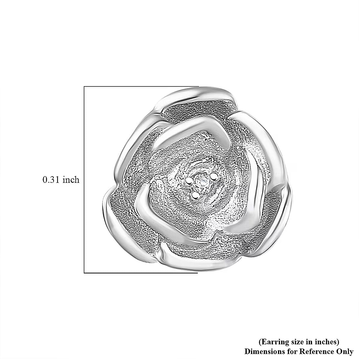 Luxuriant Lab Grown Diamond (VS) Accent Floral Stud Earrings in Sterling Silver image number 6