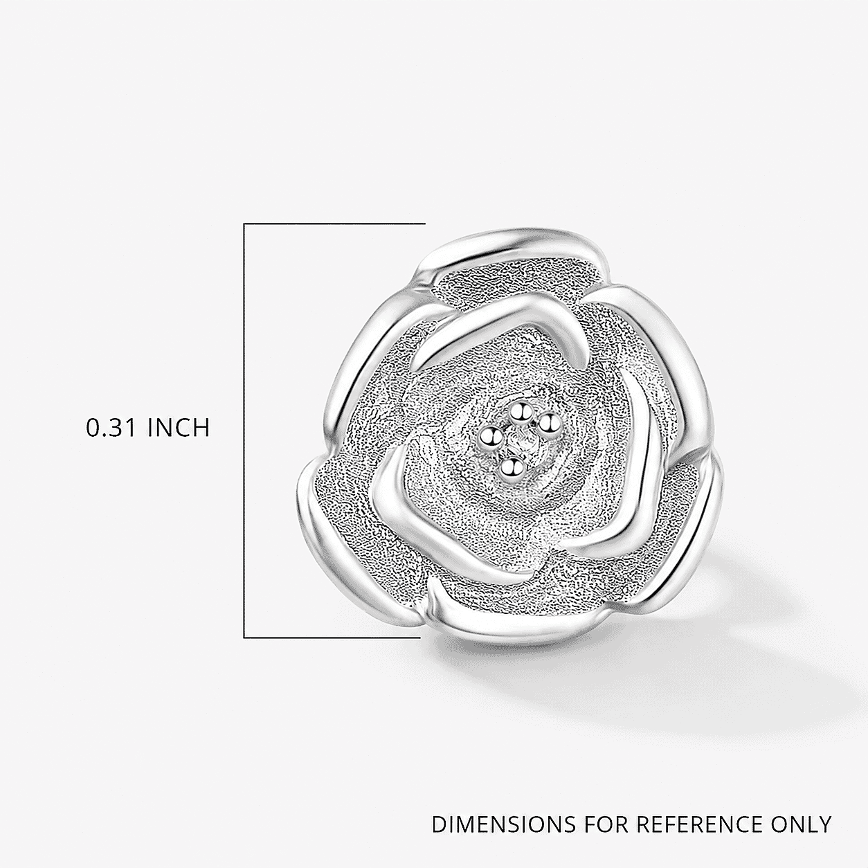 Luxuriant Lab Grown Diamond (VS) Accent Floral Stud Earrings in Sterling Silver