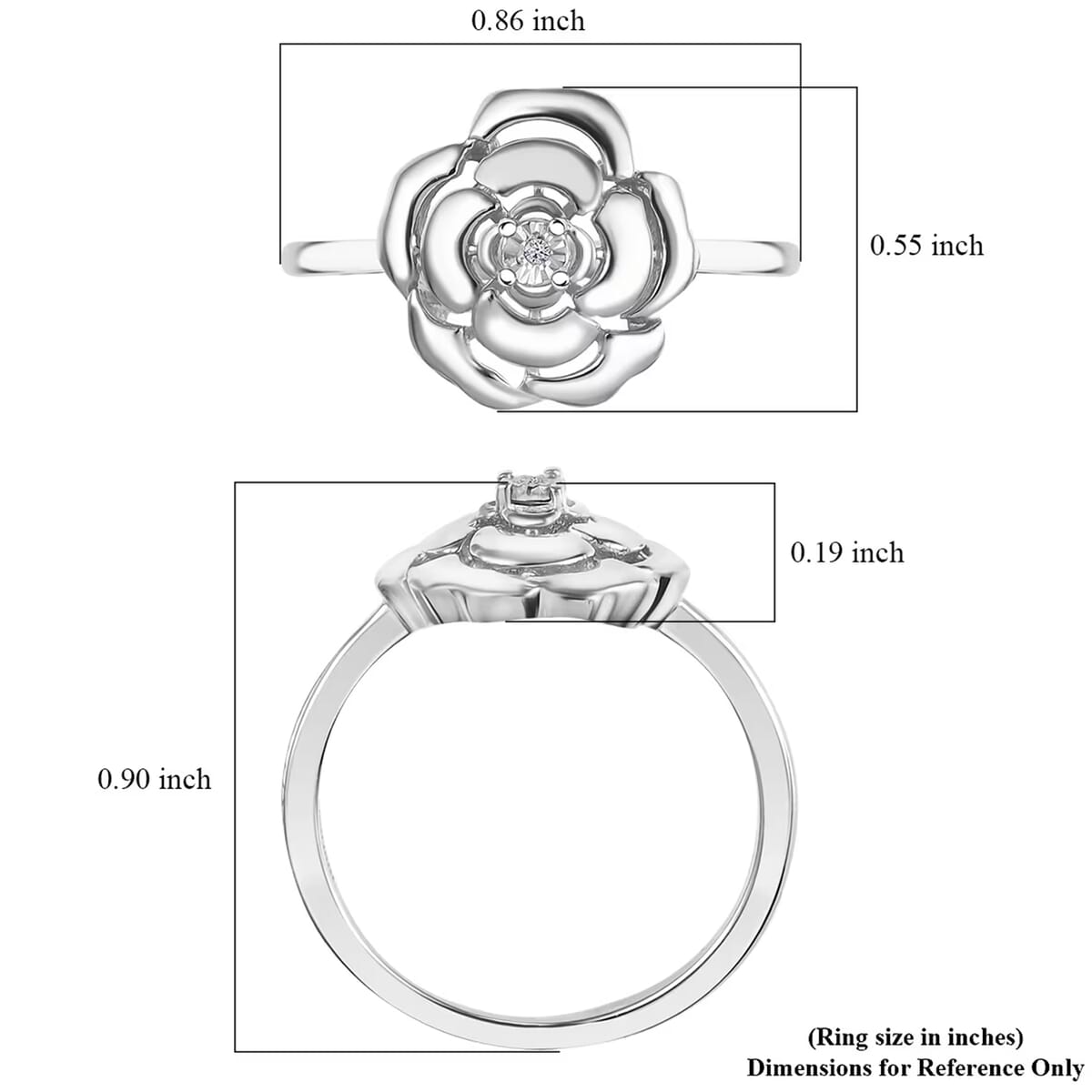 Luxuriant Lab Grown Diamond (VS) Accent Floral Ring in Sterling Silver (Size 10.0) image number 7