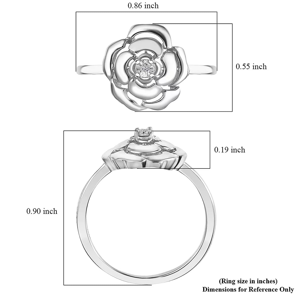 Luxuriant Lab Grown Diamond (VS) Accent Floral Ring in Sterling Silver (Size 6.0) image number 7