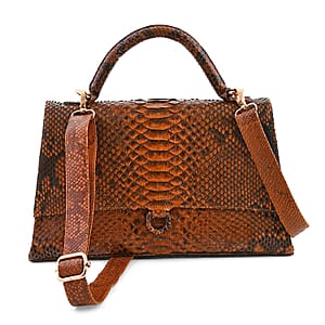 The Grand Pelle Brown 100% Genuine Python Leather Handbag