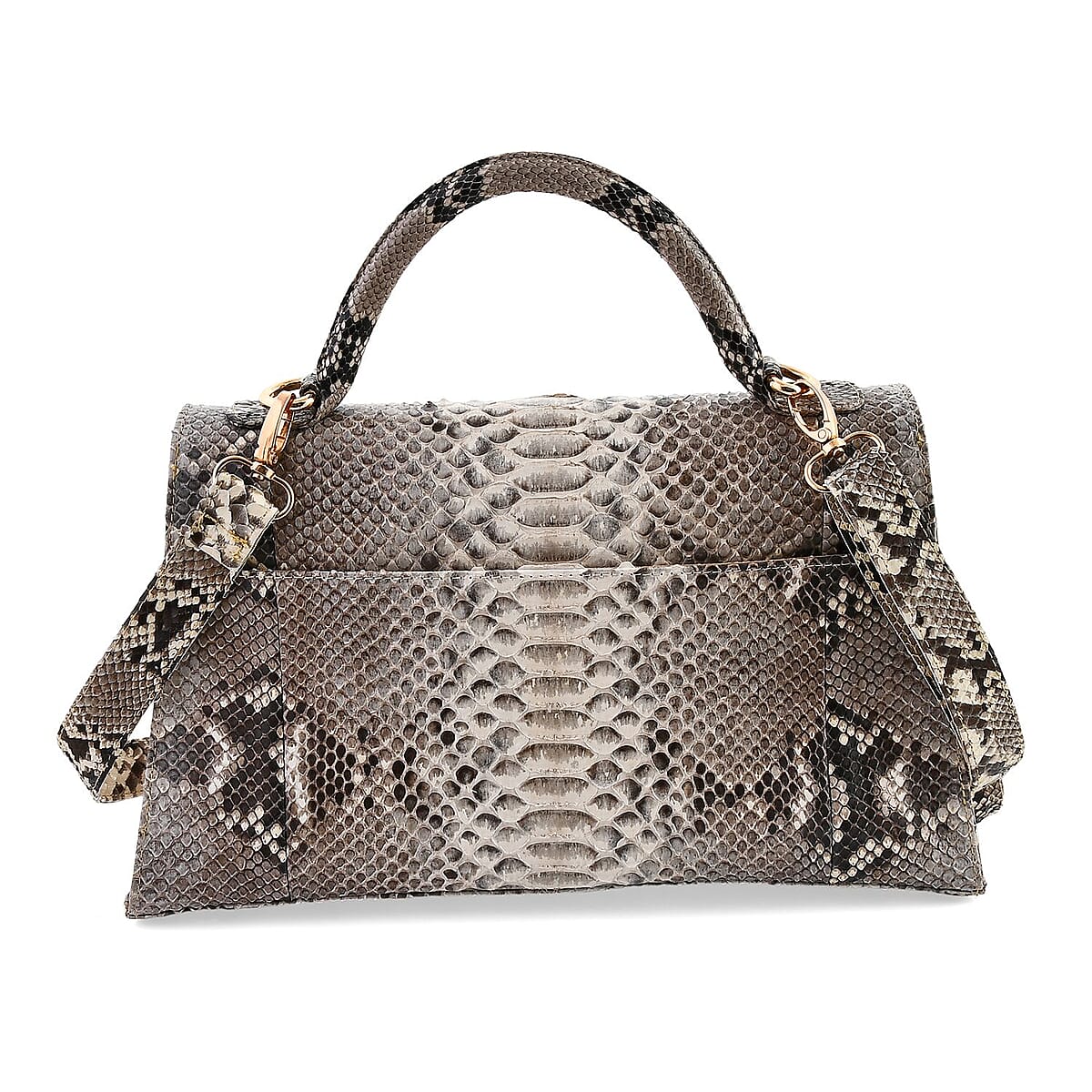 The Grand Pelle Natural 100% Genuine Python Leather Handbag image number 4