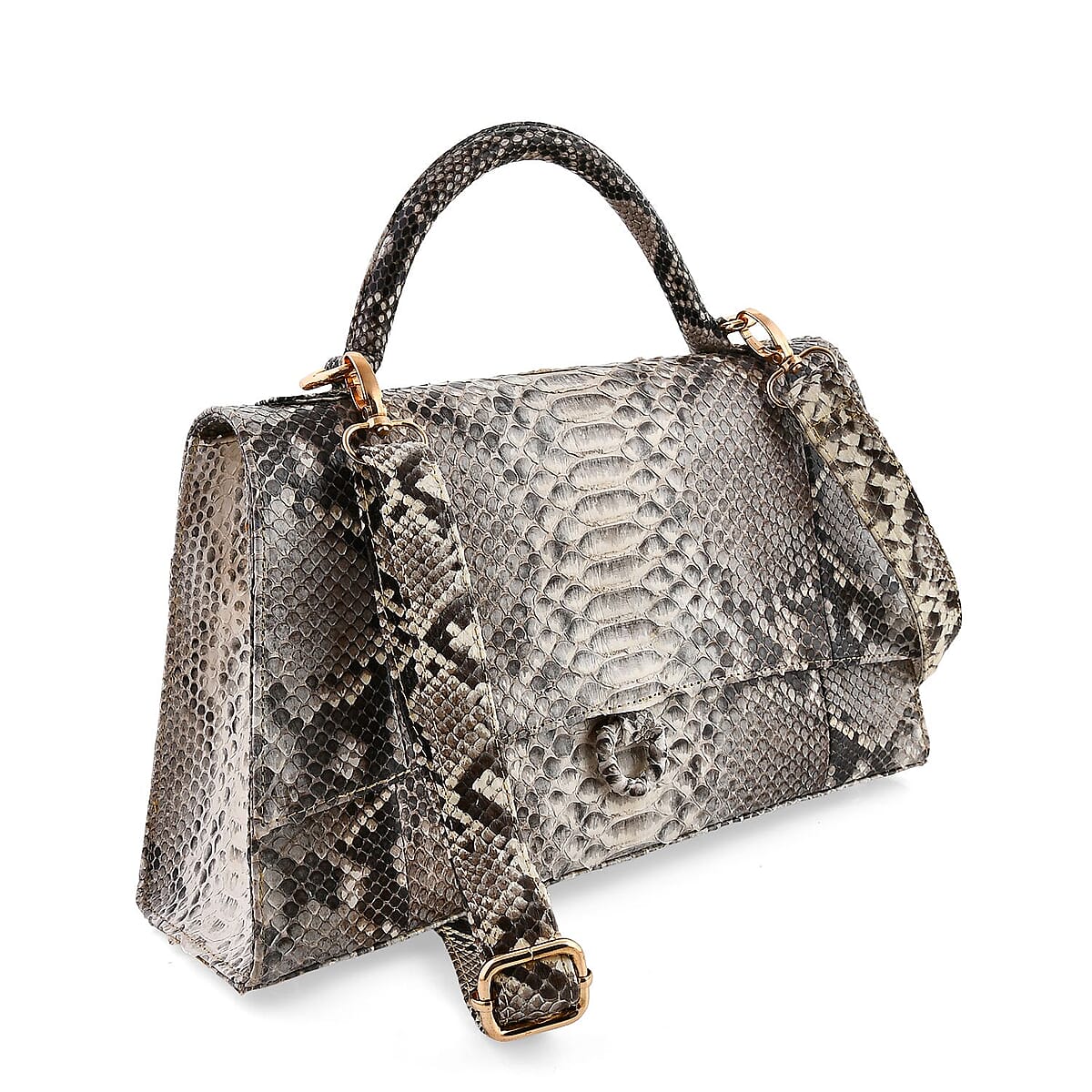 The Grand Pelle Natural 100% Genuine Python Leather Handbag image number 6