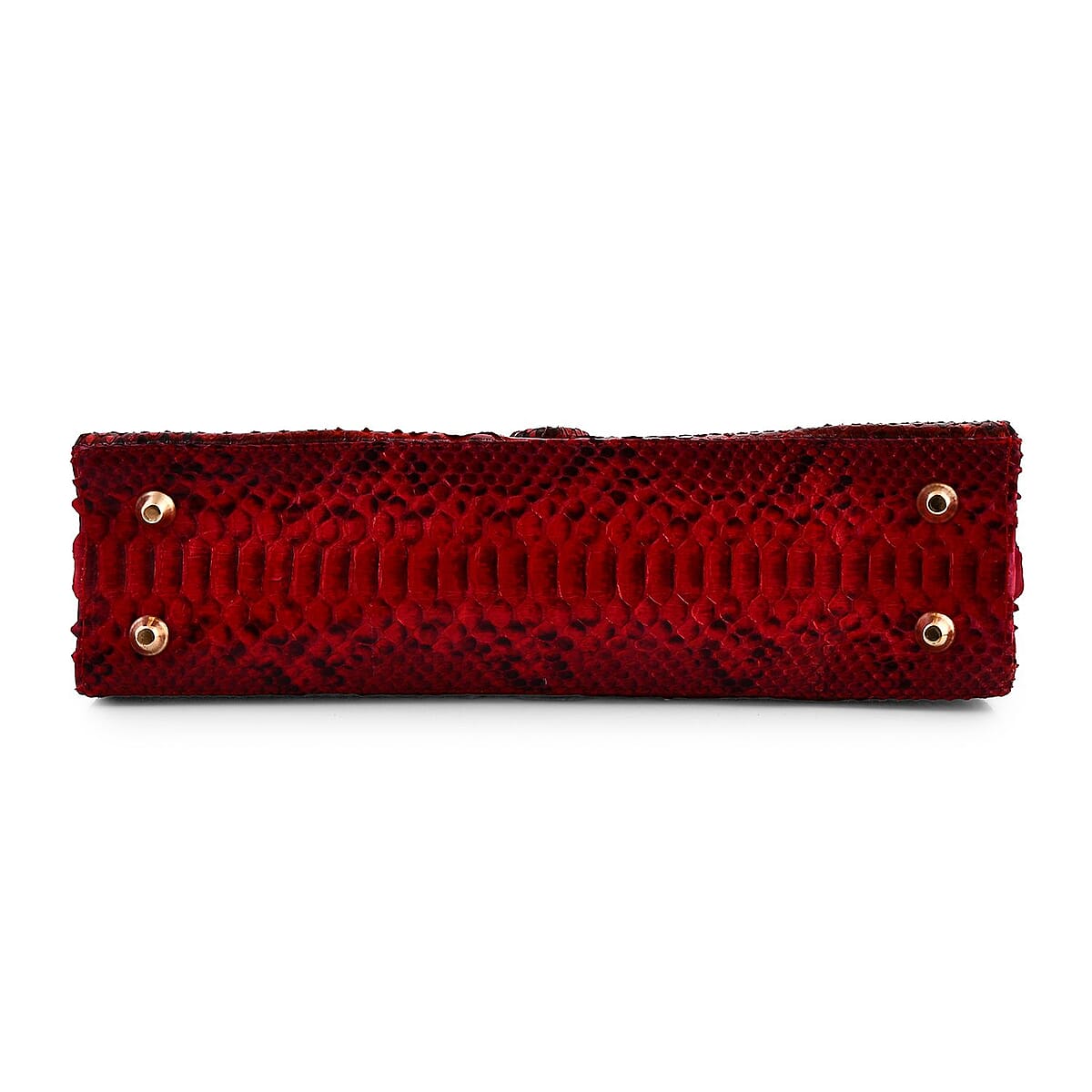 The Grand Pelle Red 100% Genuine Python Leather Handbag image number 7