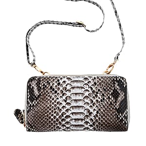 The Grand Pelle Natural 100% Genuine Python Leather Crossbody Wallet