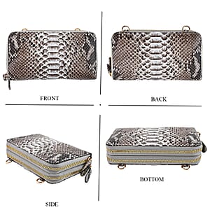 The Grand Pelle Natural 100% Genuine Python Leather Crossbody Wallet