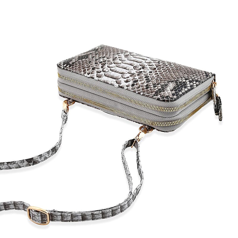 The Grand Pelle Natural 100% Genuine Python Leather Crossbody Wallet
