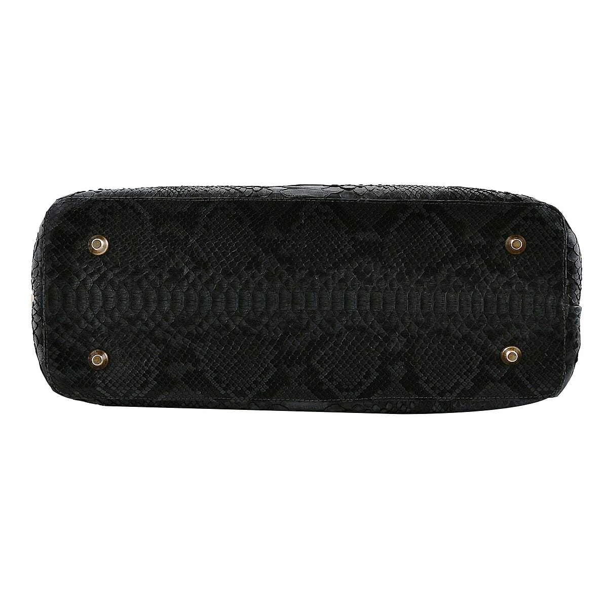 The Grand Pelle Black 100% Genuine Python Leather Tote Bag image number 6