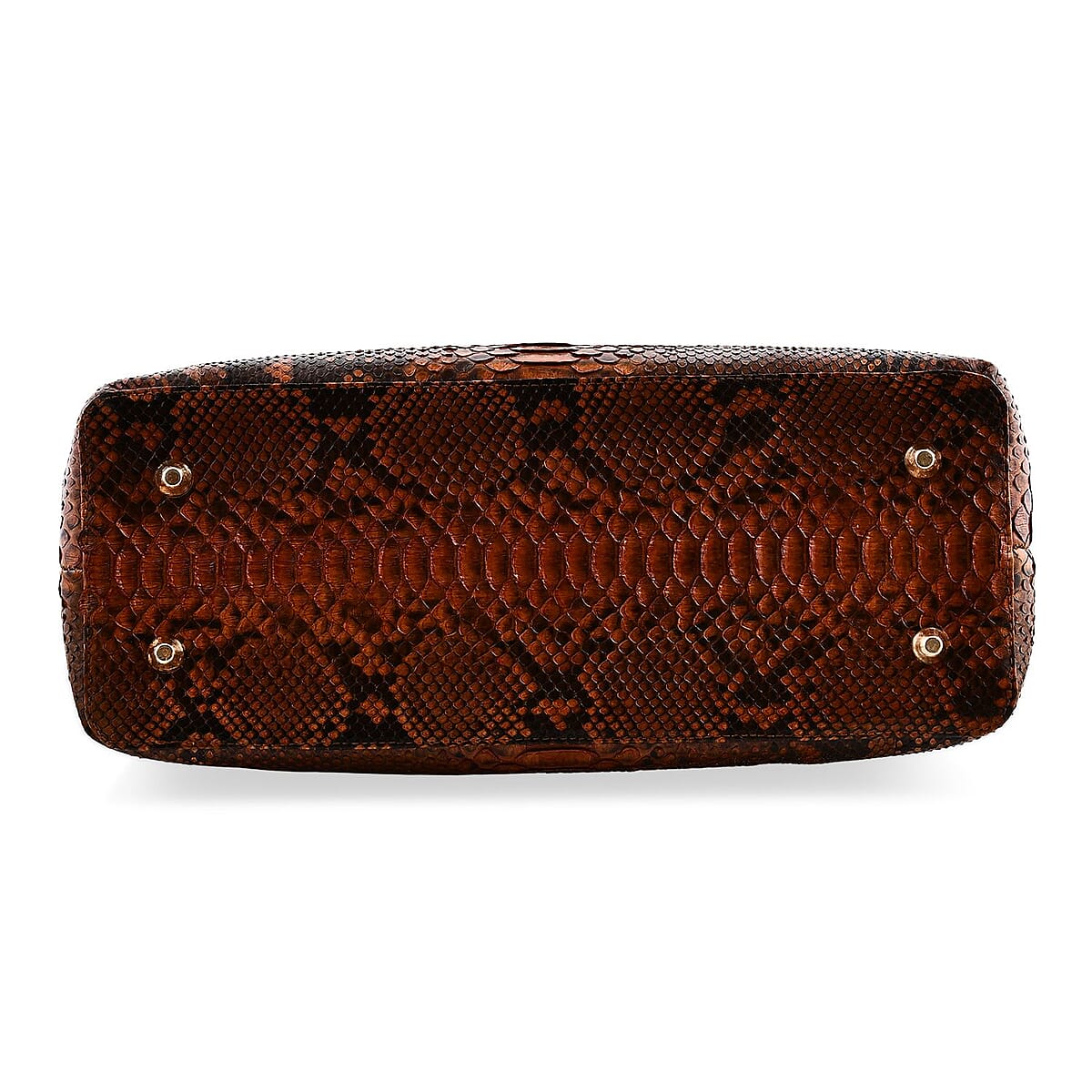 The Grand Pelle Brown 100% Genuine Python Leather Tote Bag image number 5