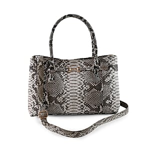 The Grand Pelle Natural 100% Genuine Python Leather Tote Bag