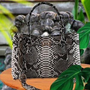 The Grand Pelle Natural 100% Genuine Python Leather Tote Bag