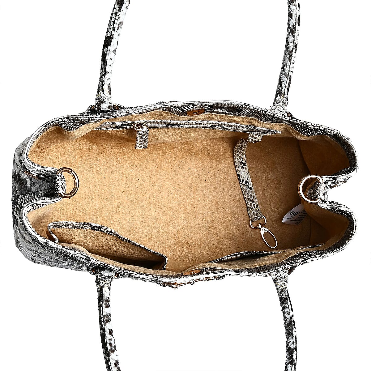 The Grand Pelle Natural 100% Genuine Python Leather Tote Bag image number 6