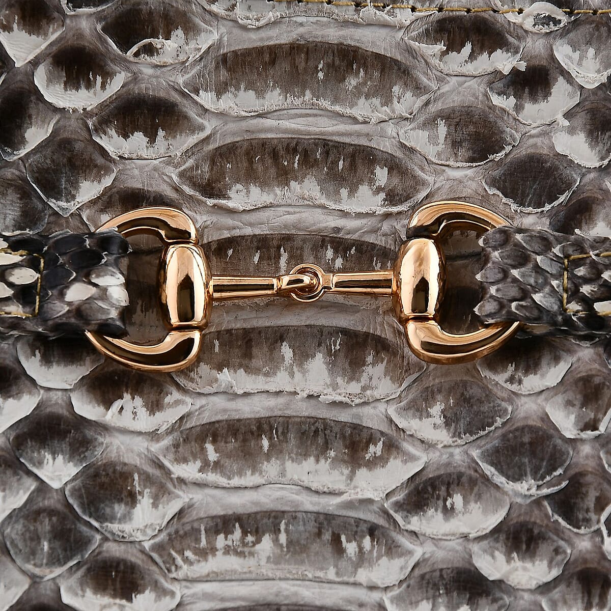 The Grand Pelle Natural 100% Genuine Python Leather Tote Bag image number 8