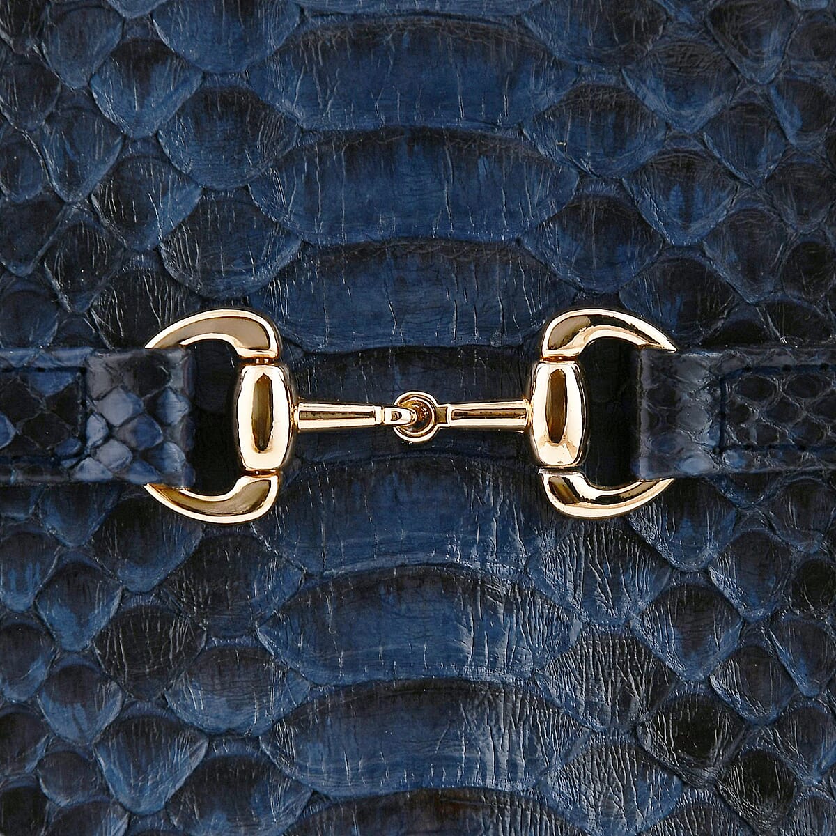 The Grand Pelle Navy Blue 100% Genuine Python Leather Tote Bag image number 8