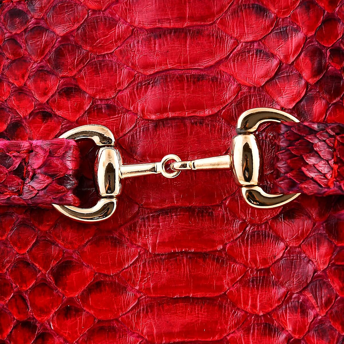 The Grand Pelle Red 100% Genuine Python Leather Tote Bag image number 7