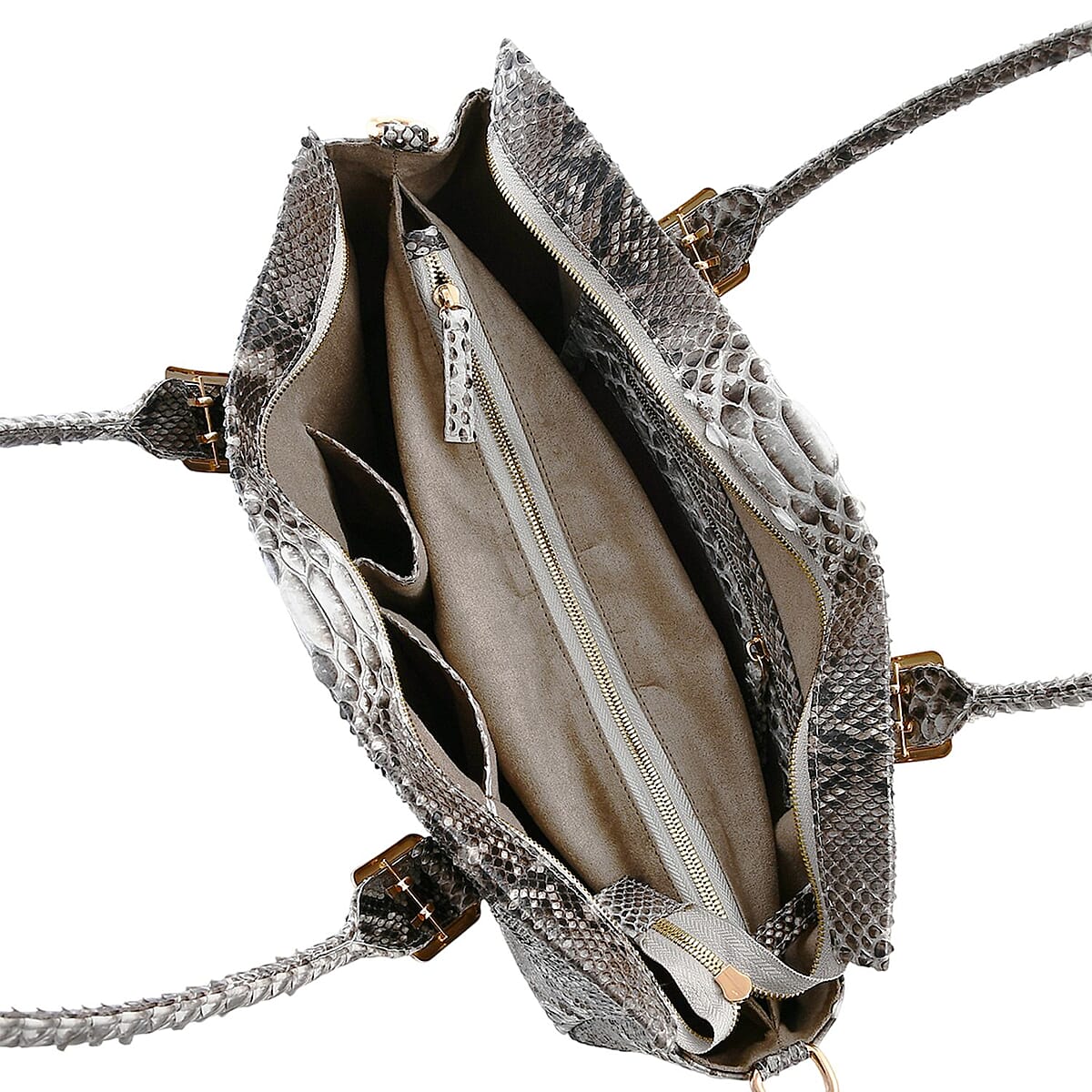 The Grand Pelle Natural 100% Genuine Python Leather Handbag image number 7