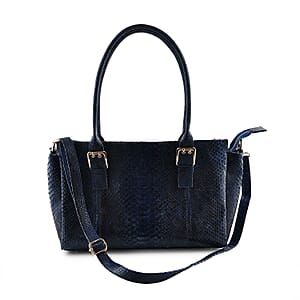 The Grand Pelle Navy Blue 100% Genuine Python Leather Handbag