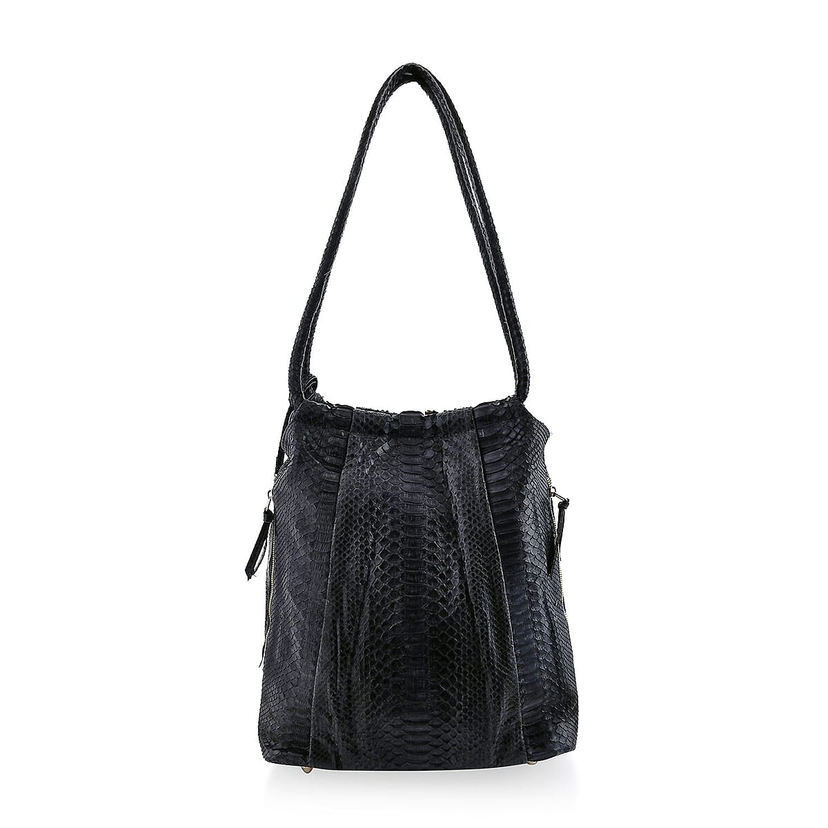 The Grand Pelle Black 100% Genuine Python Leather Tote Bag image number 4