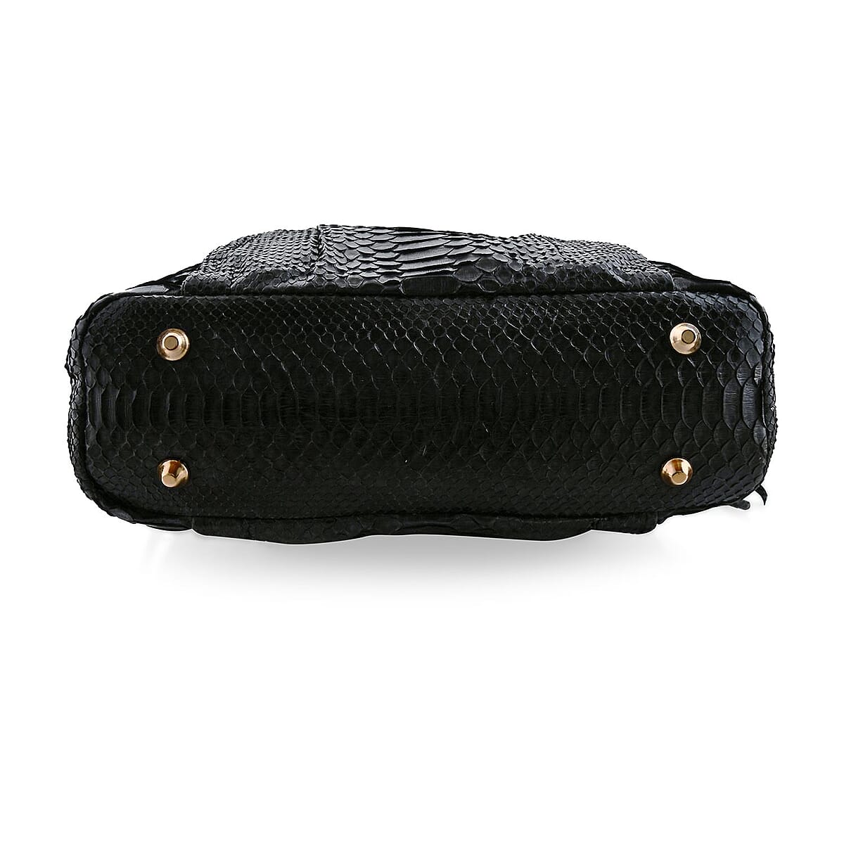 The Grand Pelle Black 100% Genuine Python Leather Tote Bag image number 5