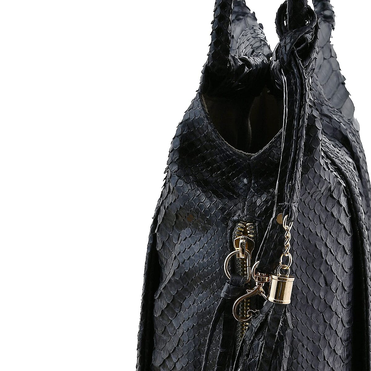 The Grand Pelle Black 100% Genuine Python Leather Tote Bag image number 7