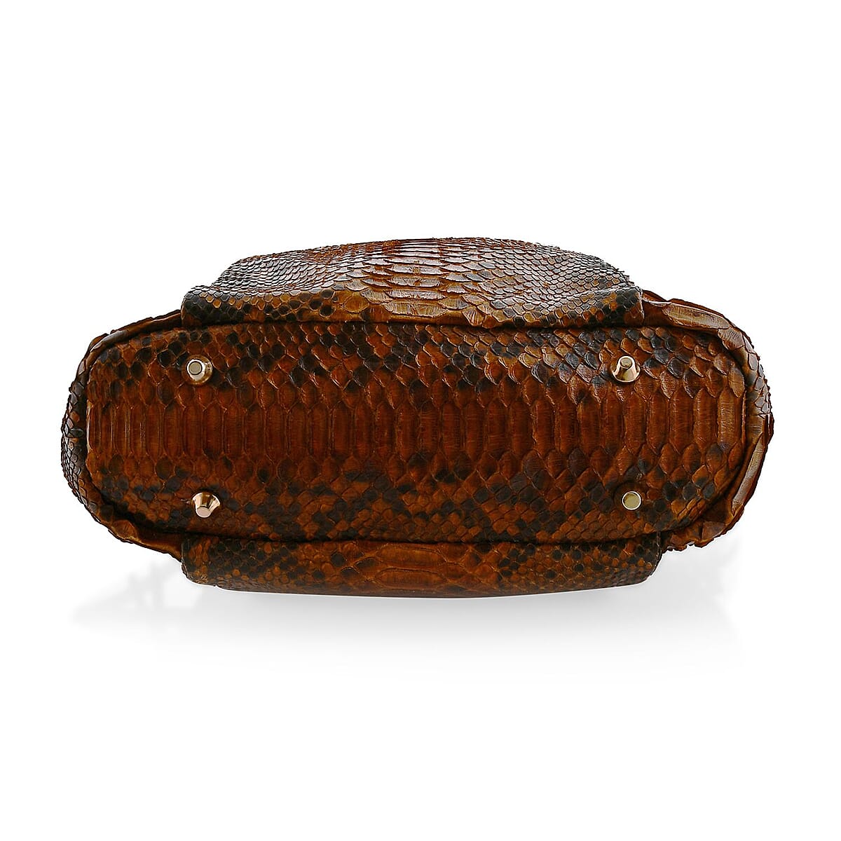 The Grand Pelle Brown 100% Genuine Python Leather Tote Bag image number 5