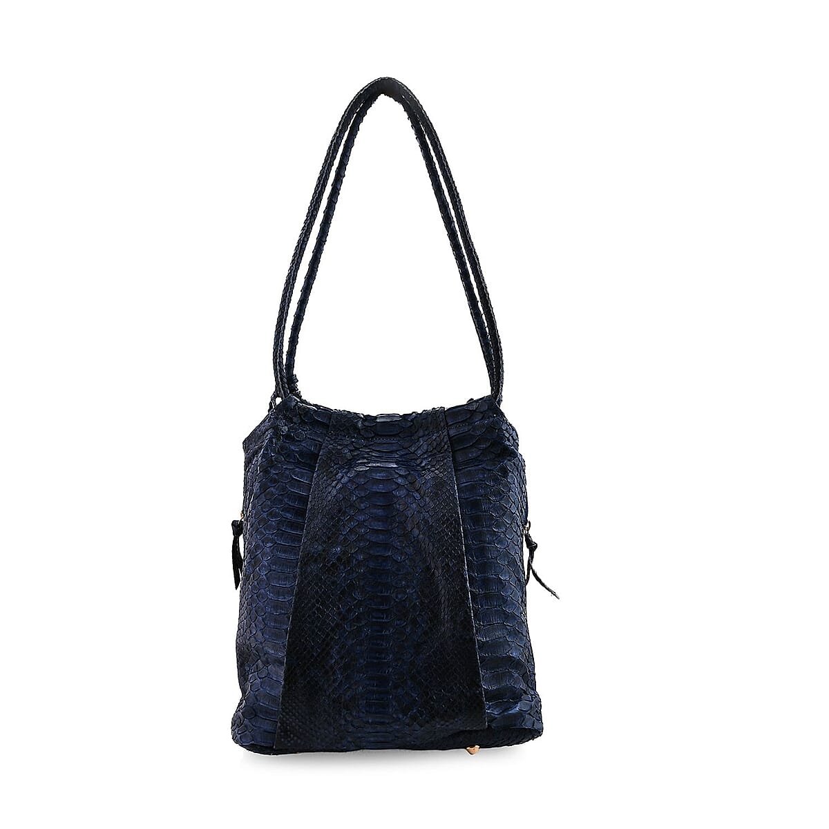 The Grand Pelle Navy Blue 100% Genuine Python Leather Tote Bag image number 4