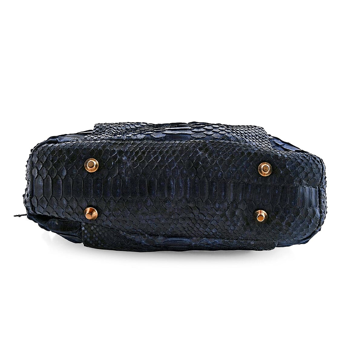 The Grand Pelle Navy Blue 100% Genuine Python Leather Tote Bag image number 5