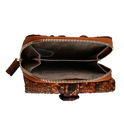 The Grand Pelle Brown 100% Genuine Python Leather Womens Wallet