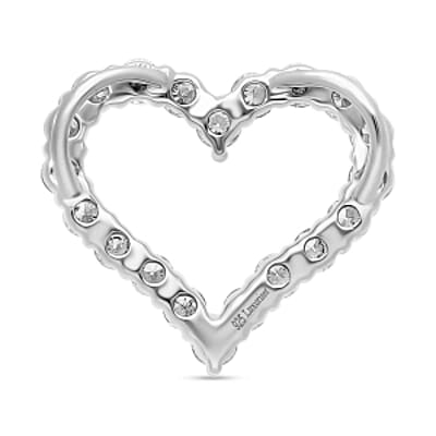Lab Grown Diamond 0.53 ctw Pendant in Platinum Over Sterling Silver