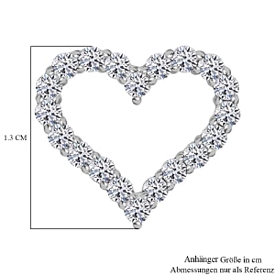 Lab Grown Diamond 0.53 ctw Pendant in Platinum Over Sterling Silver