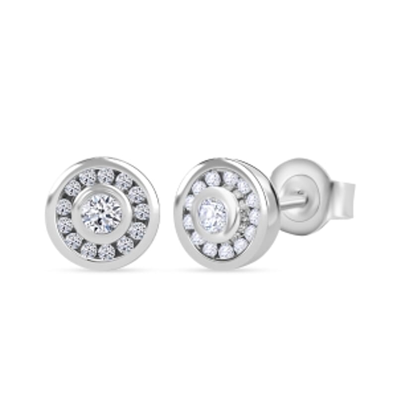 Lab Grown Diamond (SI GH) 0.25 ctw Earring in Platinum Over Sterling Silver
