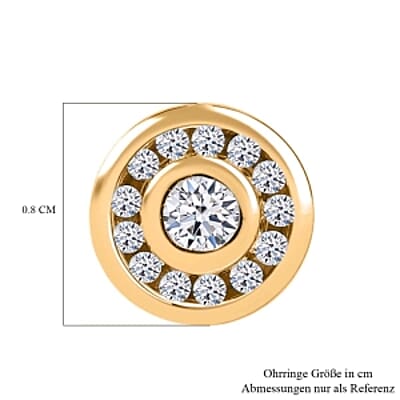Lab Grown Diamond (SI GH) 0.25 ctw Earring in Vermeil YG Over Sterling Silver
